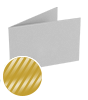 Klapp-Visitenkarten quer 5/5 farbig mit einseitigem partiellem UV-Lack <br>beidseitig bedruckt (CMYK 4-farbig + 1 Gold-Sonderfarbe)