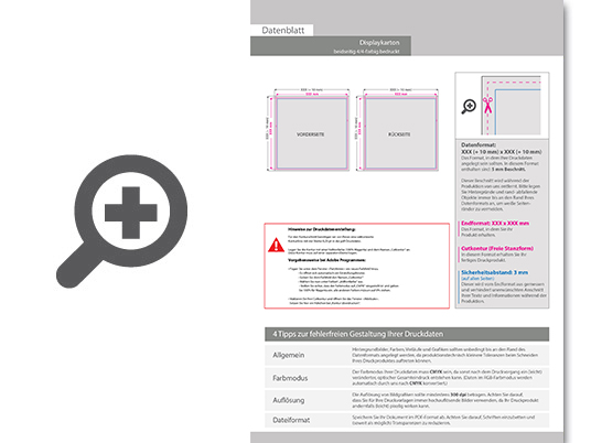 Product Bild displaykarton_in_frei-form_(eine_konturfr__sung_m__glich)___beidseitig_4_4-farbig_bedruckt