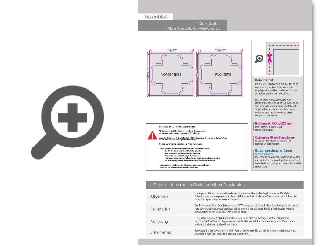 Product Bild displaykarton_in_pflaster-form_konturgefr__st___beidseitig_4_4-farbig_bedruckt