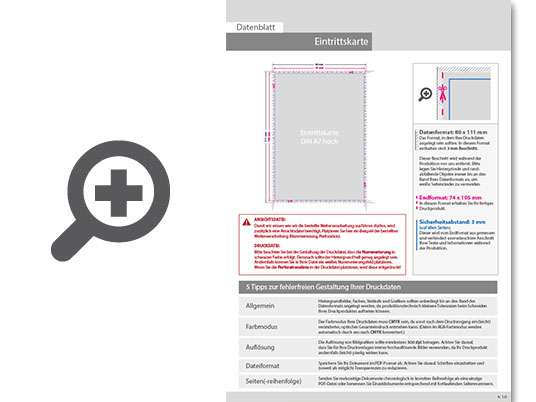 Product Bild eintrittskarte_din_a7_perforiert_&_2_x_nummeriert_(4_4_beidseitig_bedruckt)