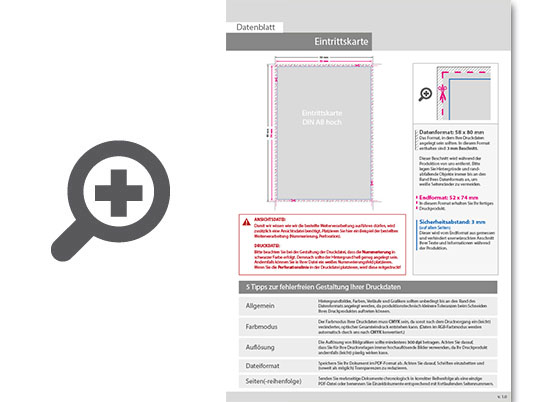 Product Bild eintrittskarte_din_a8_perforiert_&_2_x_nummeriert_(4_4_beidseitig_bedruckt)
