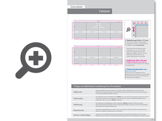 Product Bild faltblatt__gefalzt_auf_din_a6_quer__8-seiter_(3-bruch_fensterfalz)_inkl__schutzlack_mit_antimikrobieller_wirkung