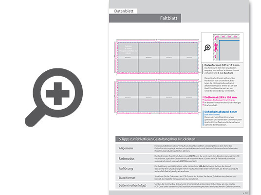 Product Bild faltblatt__gefalzt_auf_din_a7__8-seiter_(doppelparallelfalz)_inkl__schutzlack_mit_antimikrobieller_wirkung