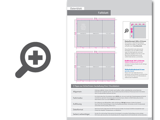 Product Bild faltblatt__gefalzt_auf_din_lang__6-seiter_(zickzackfalz)_inkl__schutzlack_mit_antimikrobieller_wirkung