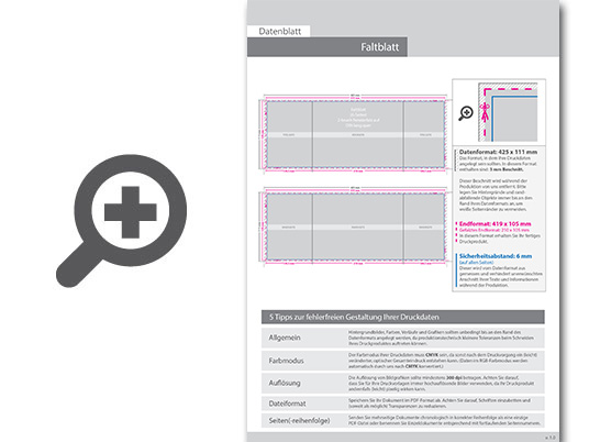 Product Bild faltblatt__gefalzt_auf_din_lang_quer__6-seiter_(2-bruch_fensterfalz)_inkl__schutzlack_mit_antimikrobieller_wirkung