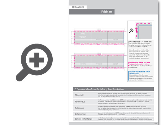 Product Bild faltblatt__gefalzt_auf_din_lang_quer__6-seiter_(zickzackfalz)_inkl__schutzlack_mit_antimikrobieller_wirkung