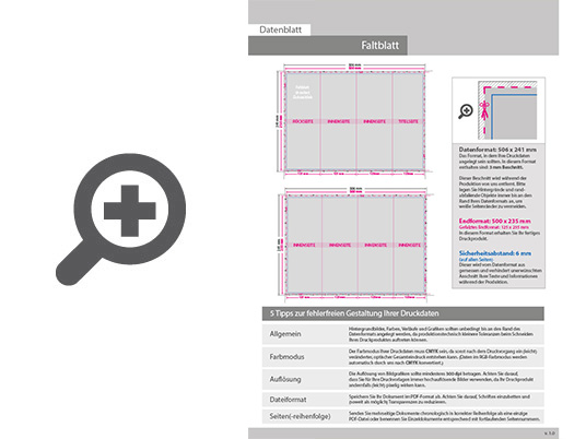 Product Bild faltblatt__gefalzt_auf_maxi-format_(12_5_cm_x_23_5_cm)__8-seiter_(zickzackfalz)_inkl__schutzlack_mit_antimikrobieller_wirkung