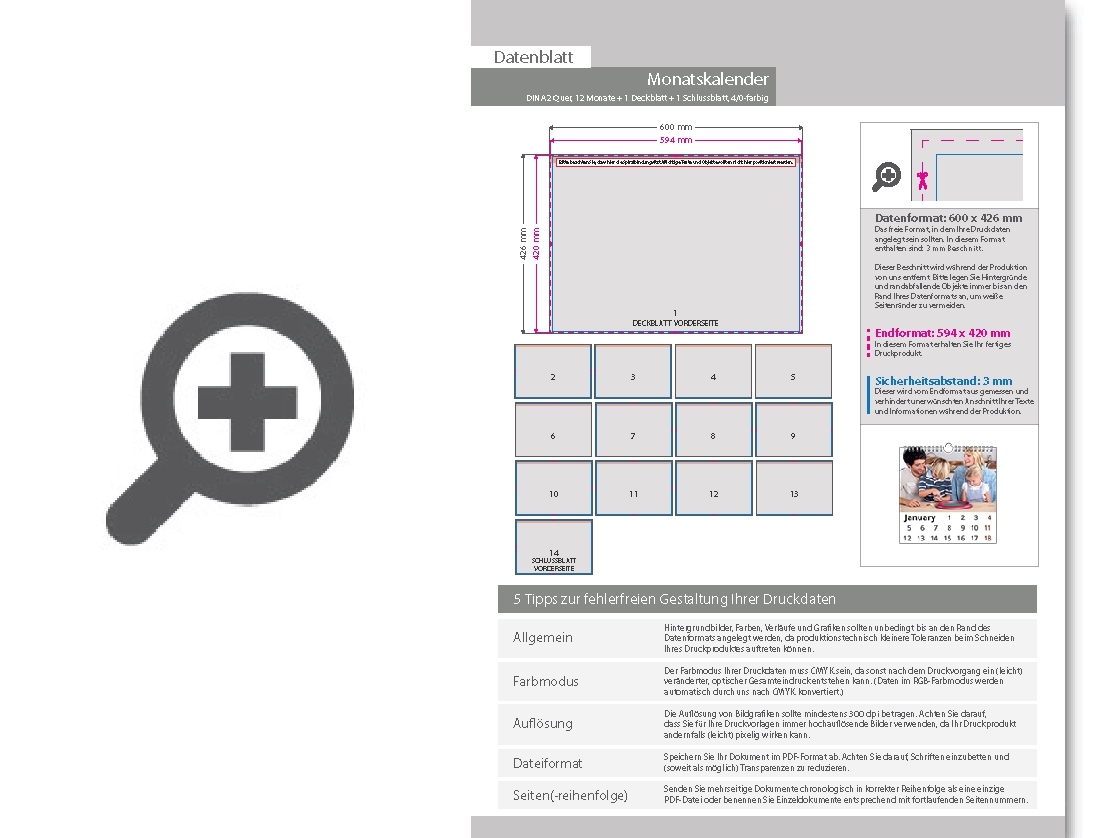 Product Bild monatskalender_14_blatt_(12_monate_+_1_deckblatt_+_1_schlussblatt)__einseitig_bedruckt_4_0_farbig__din_a2_quer_(594_x_420_mm)