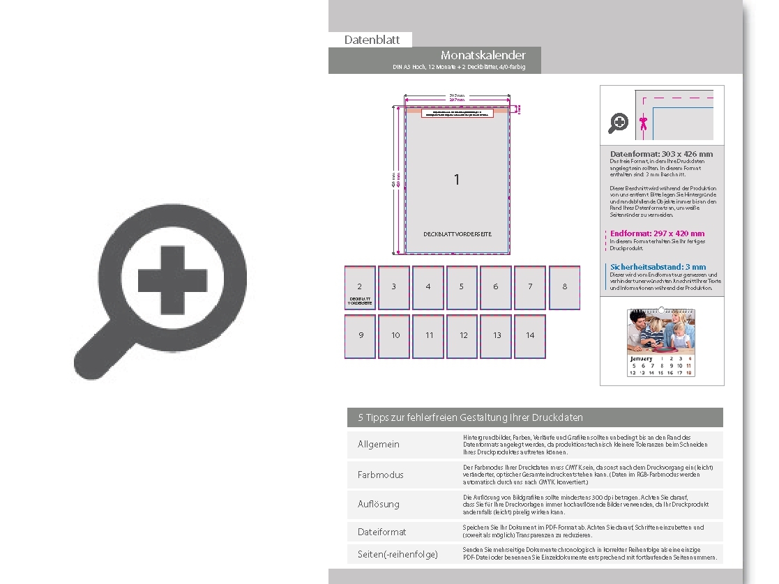 Product Bild monatskalender_14_blatt_(12_monate_+_2_deckbl__tter)__einseitig_bedruckt_4_0_farbig__din_a3_hoch_(297_x_420_mm)