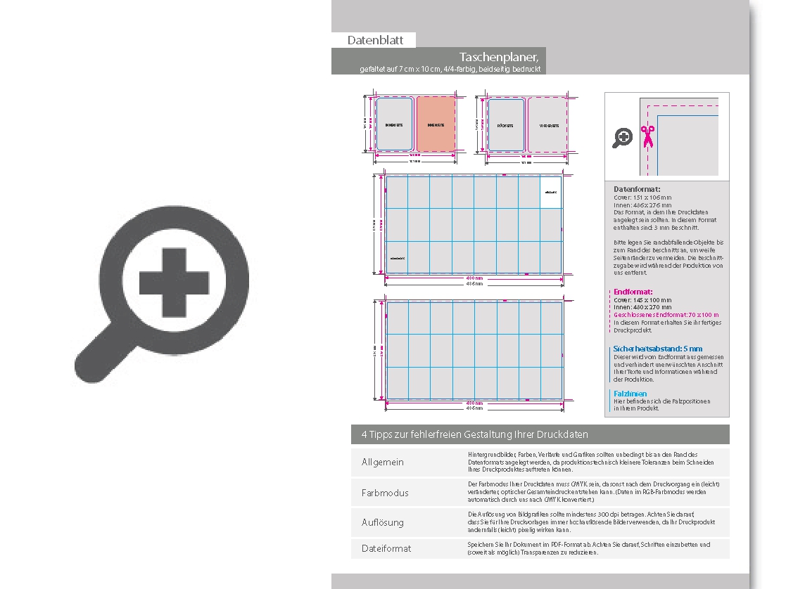 Product Bild praktischer_taschenplaner__gefaltet_auf_7_cm_x_10_cm__4_4-farbig__beidseitig_bedruckt